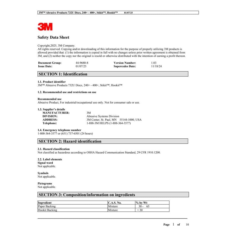 3M 732U Cubitron II Hookit Paper Disc 120+ C-Weight, 6 in x NH, D/F 6HL, Die 600HZ (7100044691) (2000 Pack) - 9