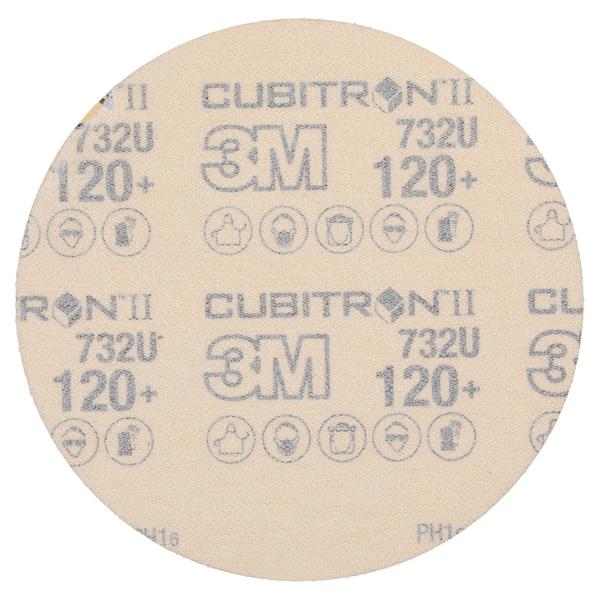 3M 732U Cubitron II Hookit Paper Disc, 120+ C-weight, Purple, 5 in x NH, Die 500X (7100044785) (250 Pack) - 2