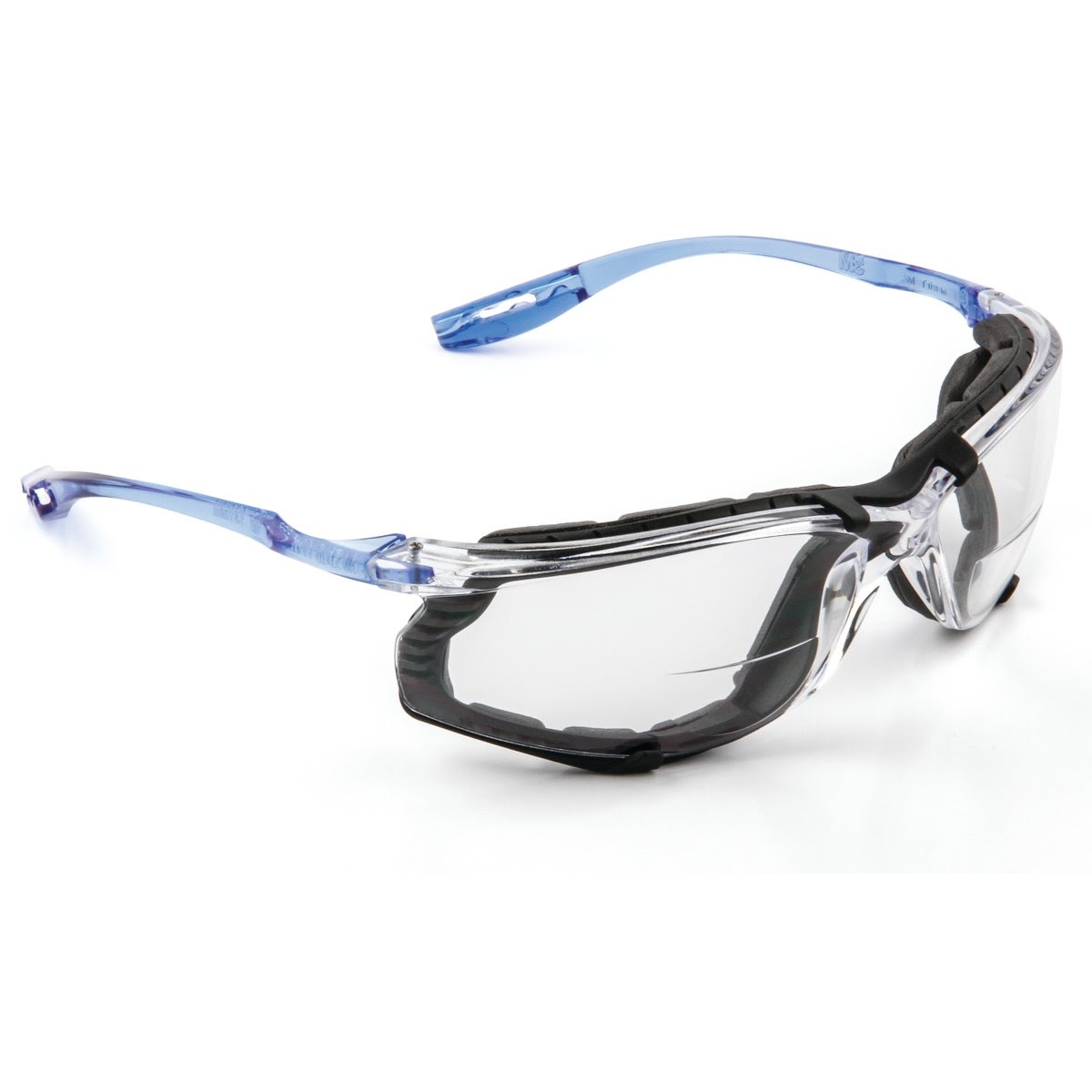 3M VC220AF Virtua Safety Glasses with Readers 2.0 Diopter Anti Fog Anti Scratch Clear Lens Light Blue Temples Removable Foam Gasket Cord Control System (7100046672) - (20Pack) - 2