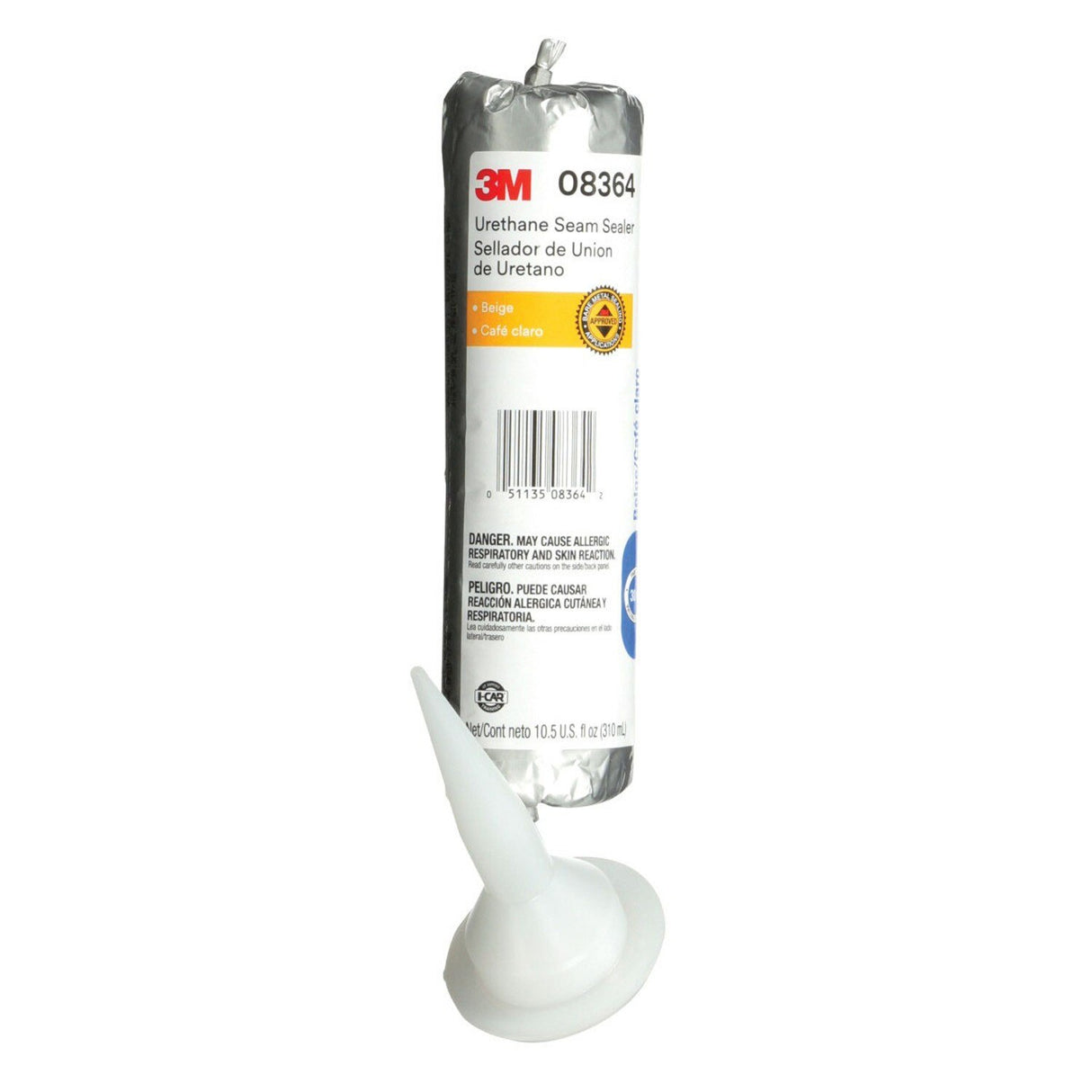 3M 08364 Urethane Seam Sealer, Beige, High Solids, Permanently Flexible, 310 mL/10.5 oz Foil Pack (7100049259) - (6Pack)