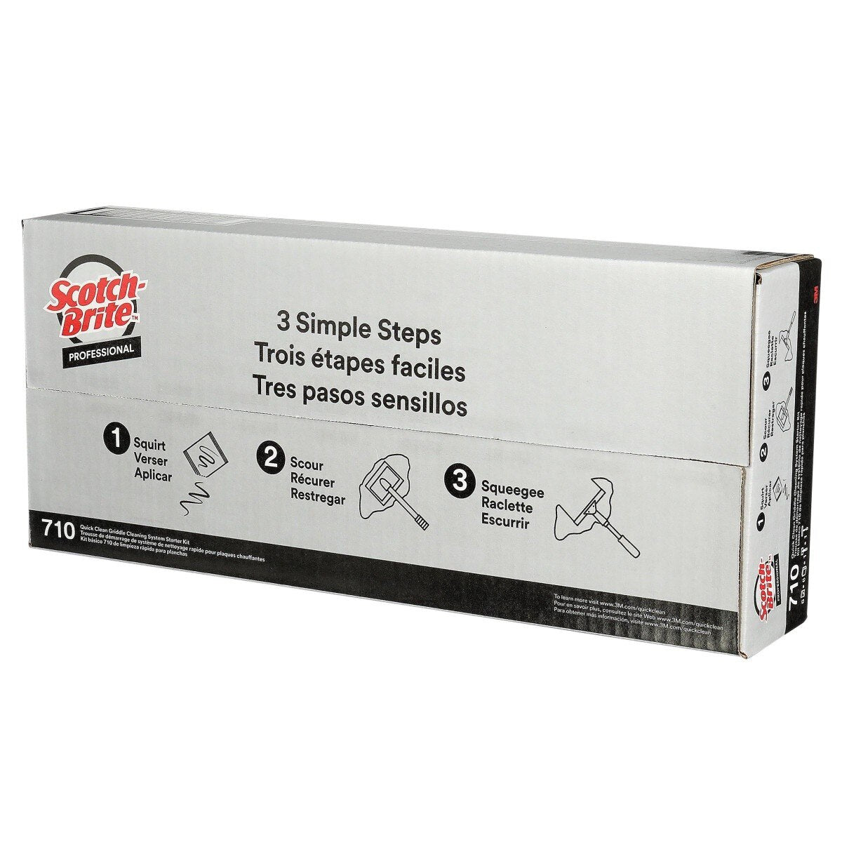 3M 710 Scotch-Brite Quick Clean Griddle Cleaning System Starter Kit, Heavy Duty, For Commercial Griddles (7100049397) - 6