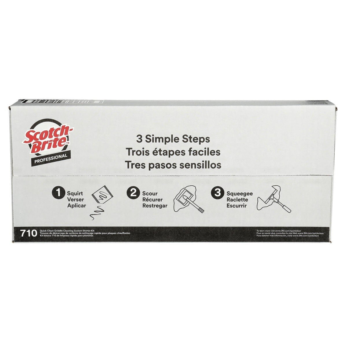 3M 710 Scotch-Brite Quick Clean Griddle Cleaning System Starter Kit, Heavy Duty, For Commercial Griddles (7100049397) - 7