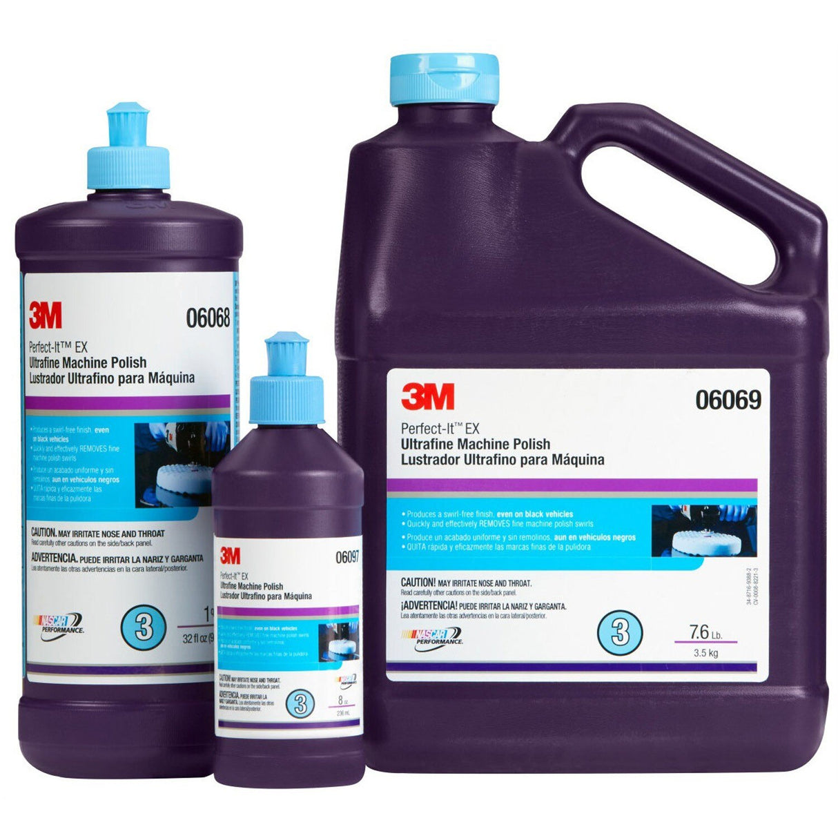 3M 06068 Perfect-It EX Ultrafine Machine Polish + 32 fl oz 1 qt Blue Bottle Automotive Paint Polish (7100061948) - (6Pack) - 5