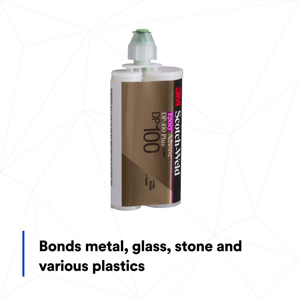 3M Scotch-Weld Epoxy Adhesive DP100 Clear Two-Part Fast Cure Rigid Epoxy 200 mL 6.76 fl oz Duo-Pak (DP100) (7100075490) - (12Pack) - 10