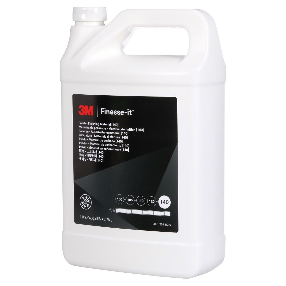 3M 140 Finesse-it Polish Finishing Material, Medium, White, 1 Gallon Bottle (13804) (7100075517) - (4Pack) - 3