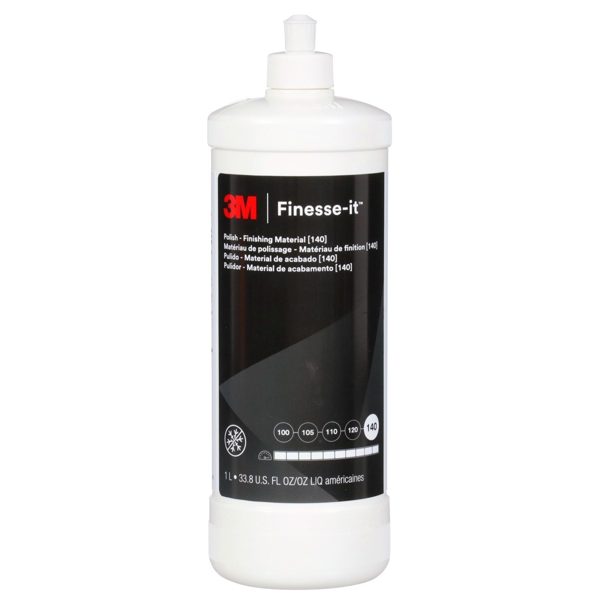 3M 140 Finesse-it Polish Finishing Material, White, Easy Clean Up, 1 Liter (81235) (7100075518) - (12Pack)