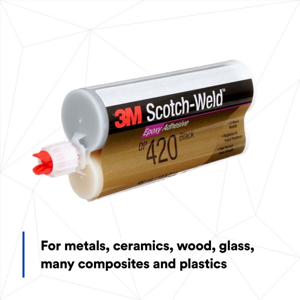 3M 420 Scotch-Weld DP Black Two-Part Structural Epoxy Adhesive Duo-Pak (400 mL) (7100077148) - 7