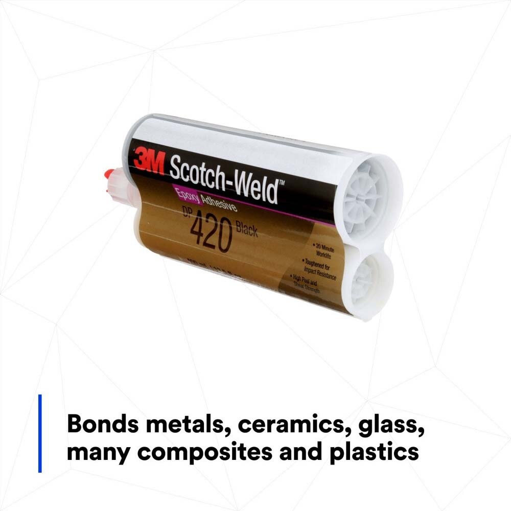 3M 420 Scotch-Weld DP Black Two-Part Structural Epoxy Adhesive Duo-Pak (400 mL) (7100077148) - 8
