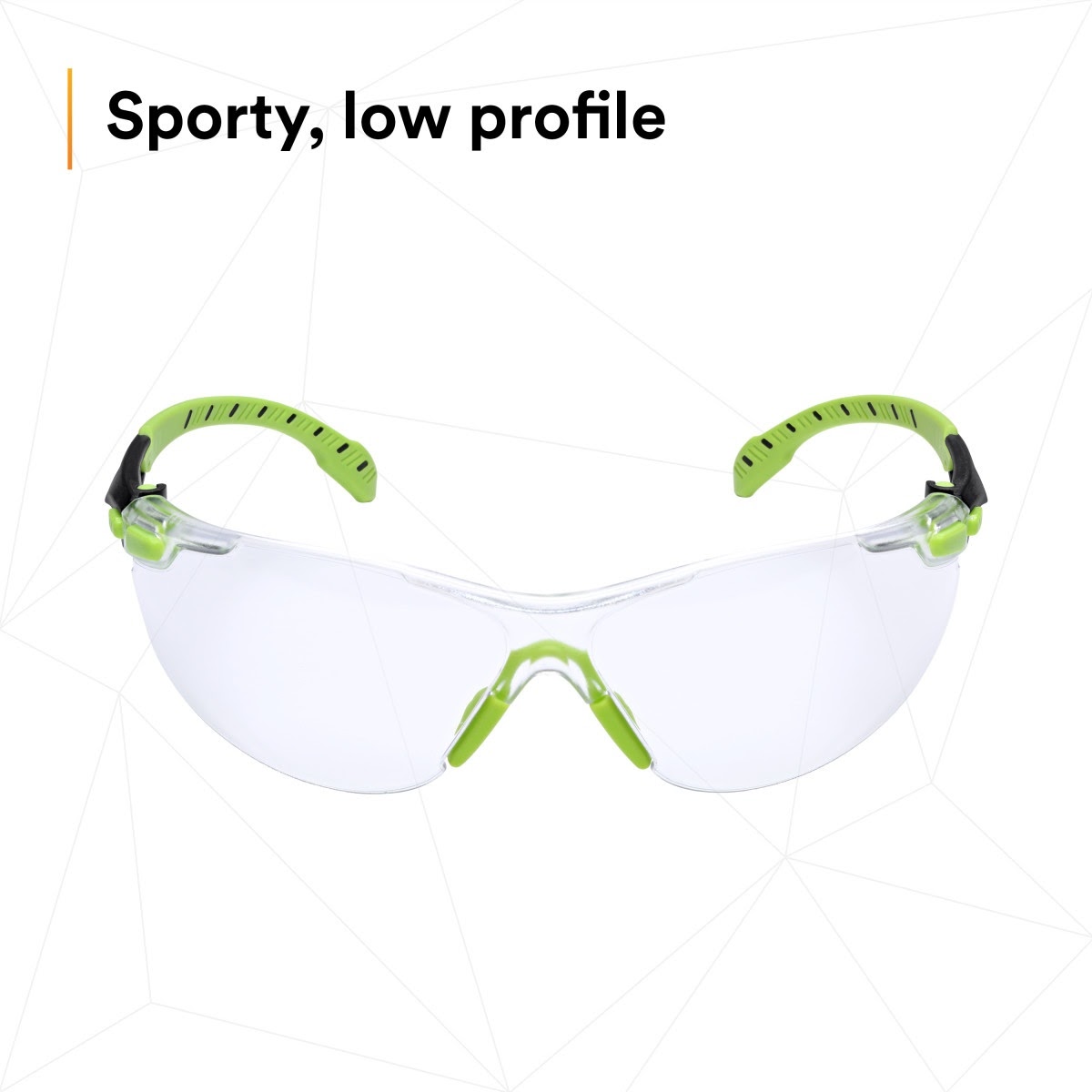 3M S1201SGAF Solus 1000 Safety Glasses, Clear Polycarbonate Lens, Scotchgard Anti-Fog Anti-Scratch, Green/Black Half-Frame, Padded Temples, Soft Nosebridge, ANSI Z87.1 UV Protection (7100079049) - (20Pack) - 10