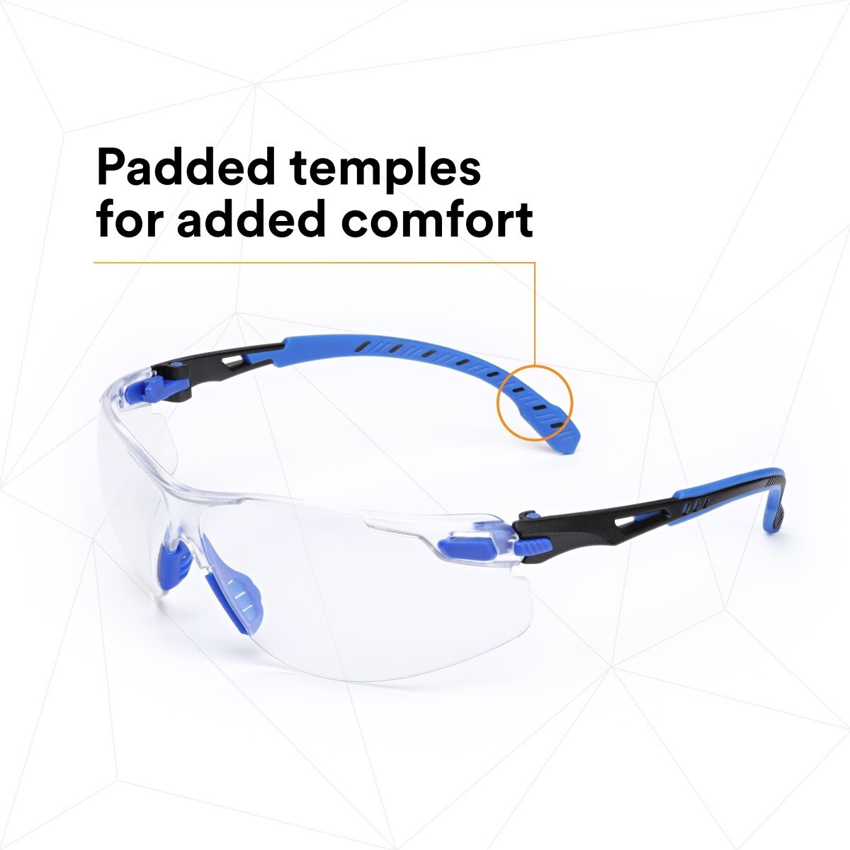 3M S1101SGAF Solus Safety Glasses, 1000 Series, Clear Lens, Blue/Black Frame, ANSI Z87 Impact Rated, Scotchgard Anti-Fog (7100079183) - (20Pack) - 7