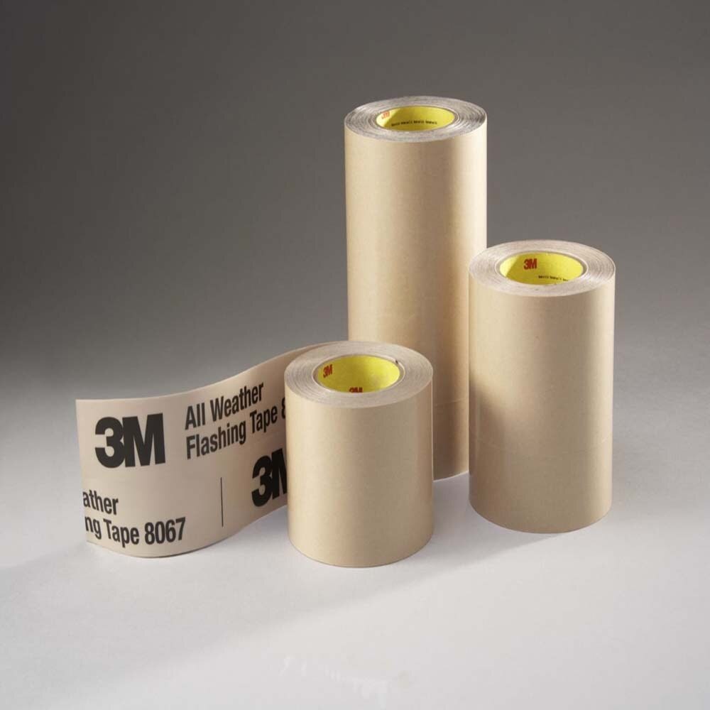 3M 8067 All Weather Flashing Tape , Tan, 12 in x 75 ft, Slit Liner (2-10 Slit) (7100079743) - (4Pack) - 2