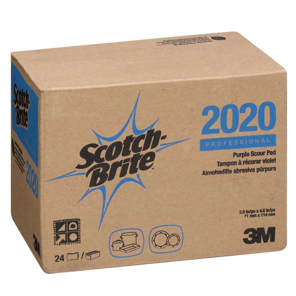 3M Scotch-Brite Purple Scouring Pad 2020, 2-13/16 in x 4-1/2 in (7100080174) (24 Pack) - 4
