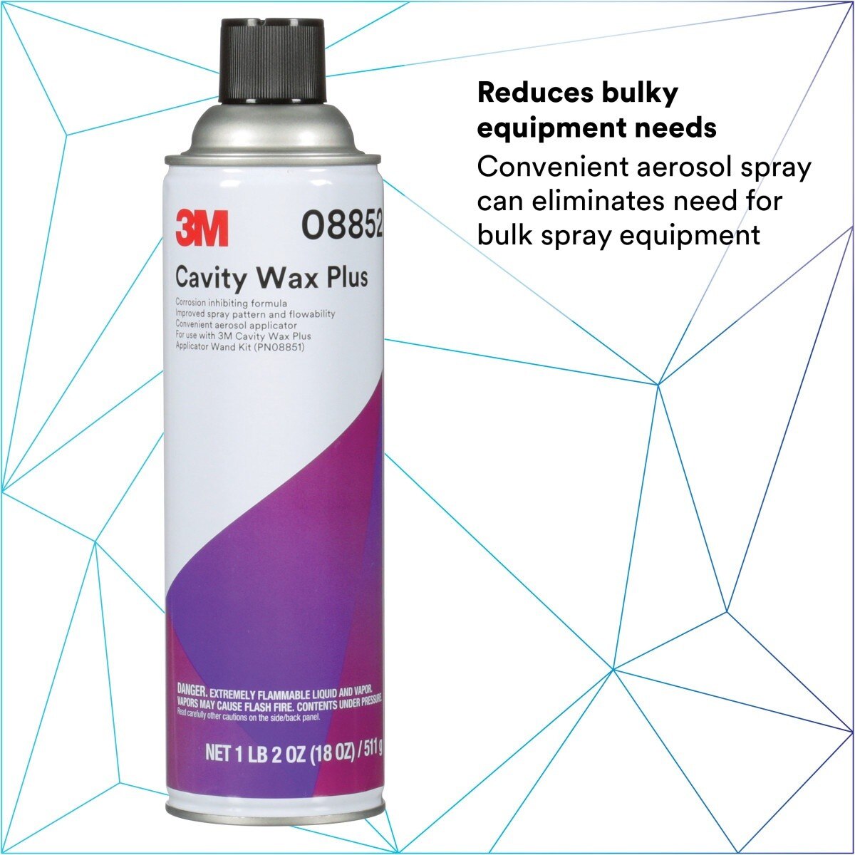 3M 08852 Cavity Wax Plus Aerosol, 18 fl oz, Self-Healing Corrosion Protection (7100081897) - (4Pack) - 10