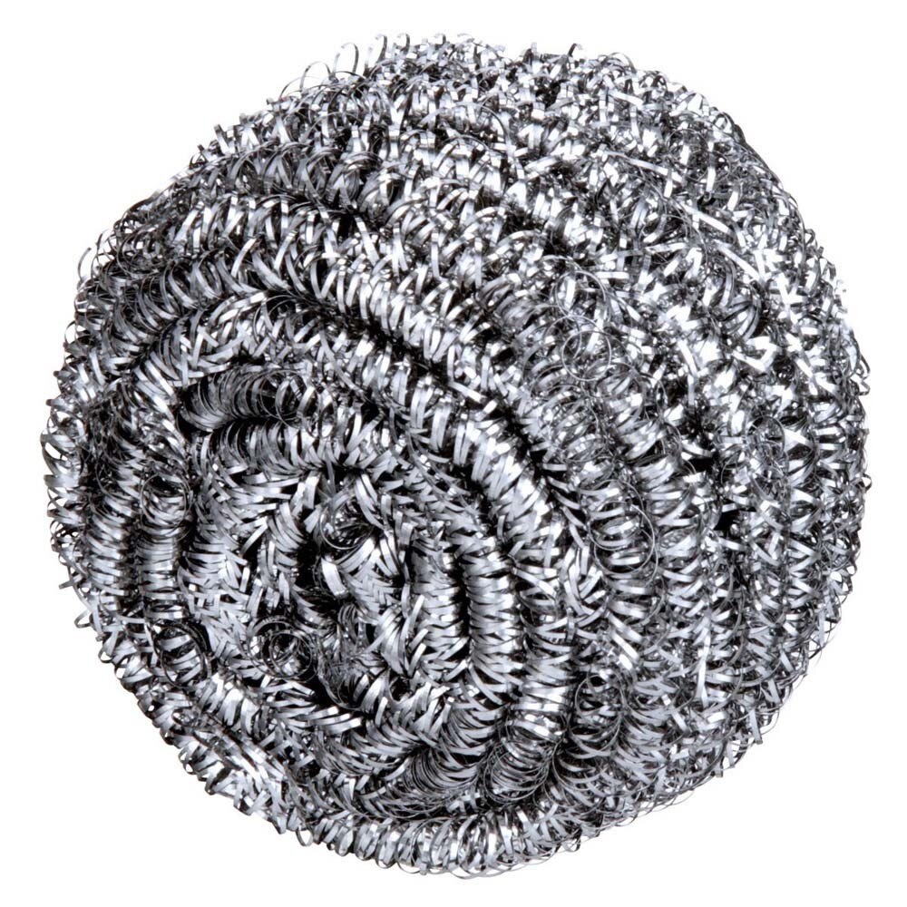 3M 84 Scotch-Brite Stainless Steel Scrubber , heavy-duty metal scrub ball for pots, pans and grills (7100083743) - 3