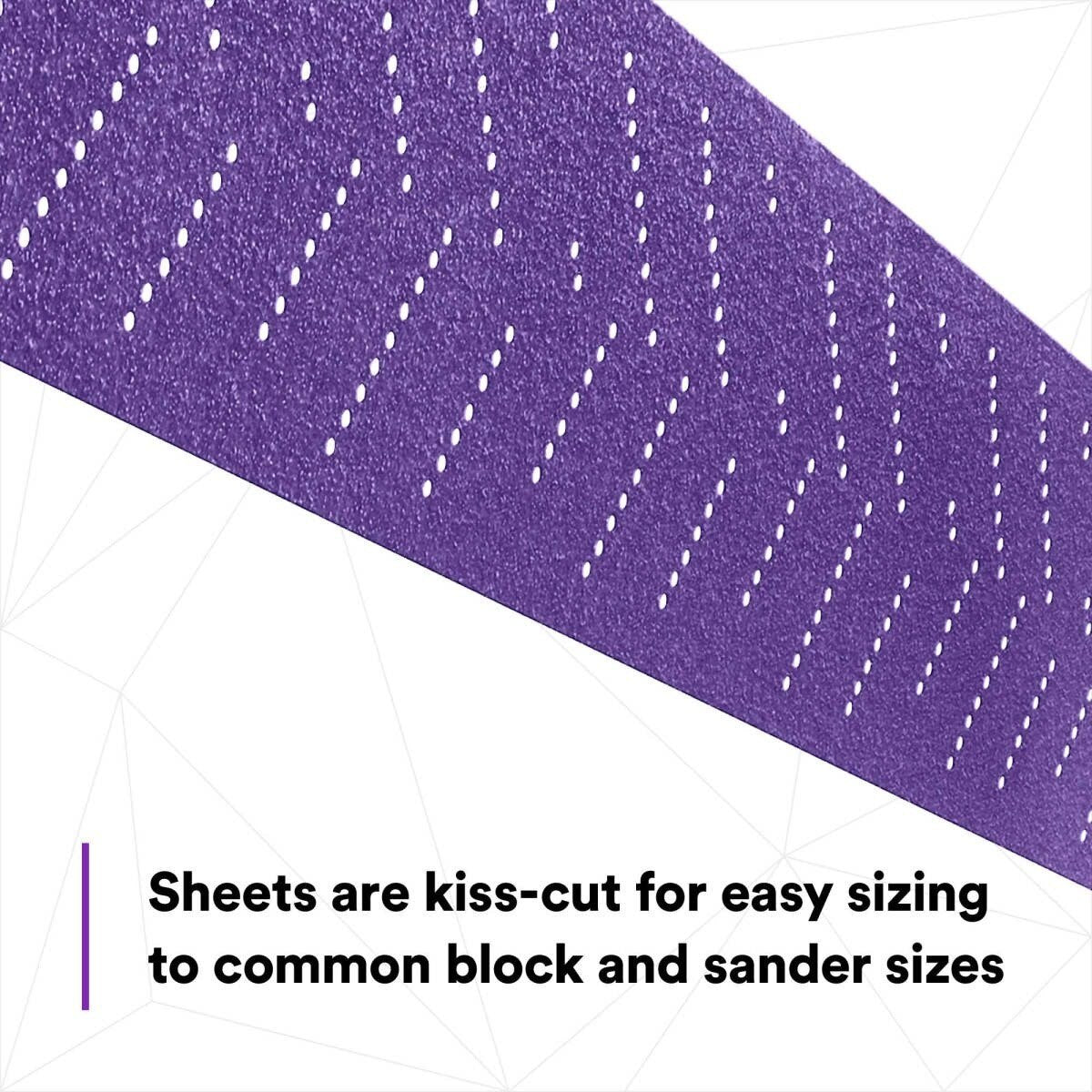 3M 737U Cubitron II Hookit Clean Sanding Abrasive Sheet Roll, Multi-Hole, 40+, Purple, 70 mm x 8 m (34440) (7100086671) - (5Pack) - 4