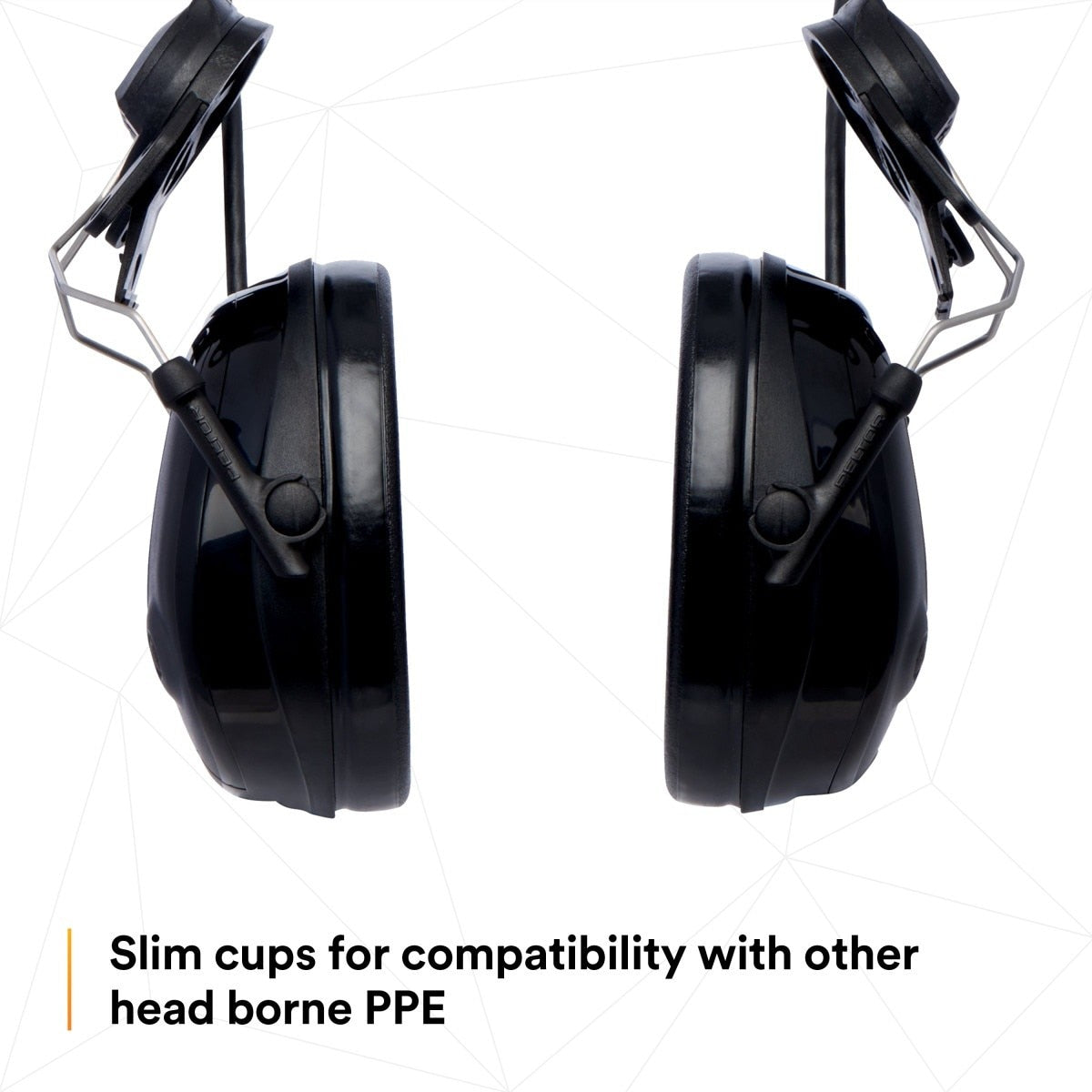 3M MT13H220P3E PELTOR ProTac III Slim Hard Hat Mounted Electronic Hearing Protector with 3.5mm Input Black (7100088455) - (10 Pack) - 10
