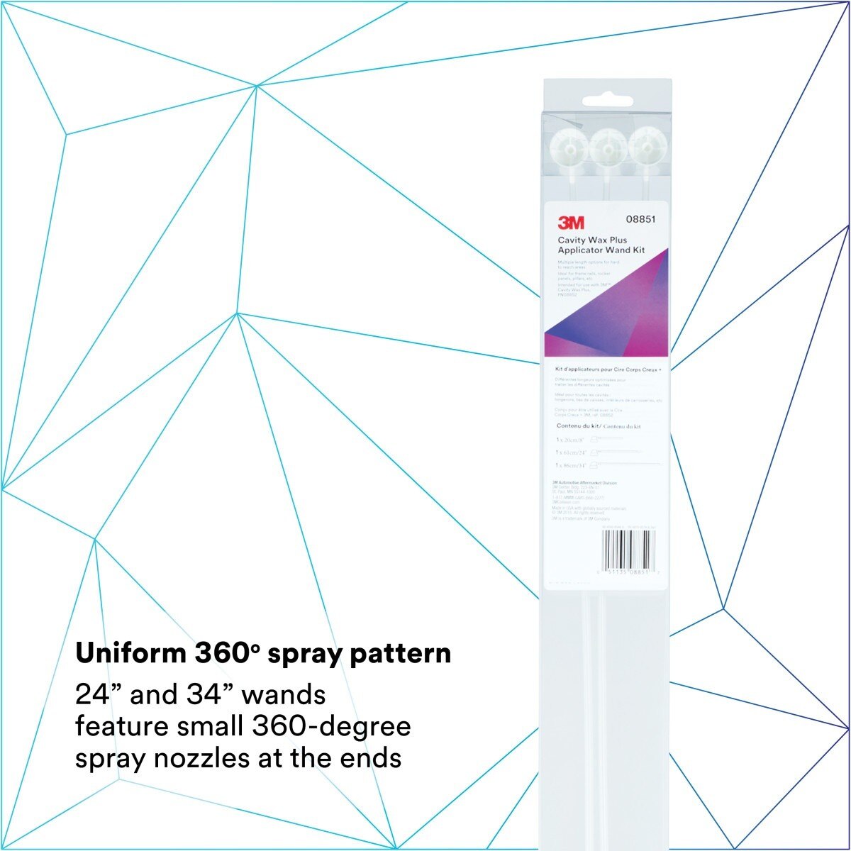 3M Cavity Wax Plus Applicator Wand Kit, 360 Degree Nozzles, Corrosion Protection, Collision Repair (08851) (7100088894) - (12Pack) - 5
