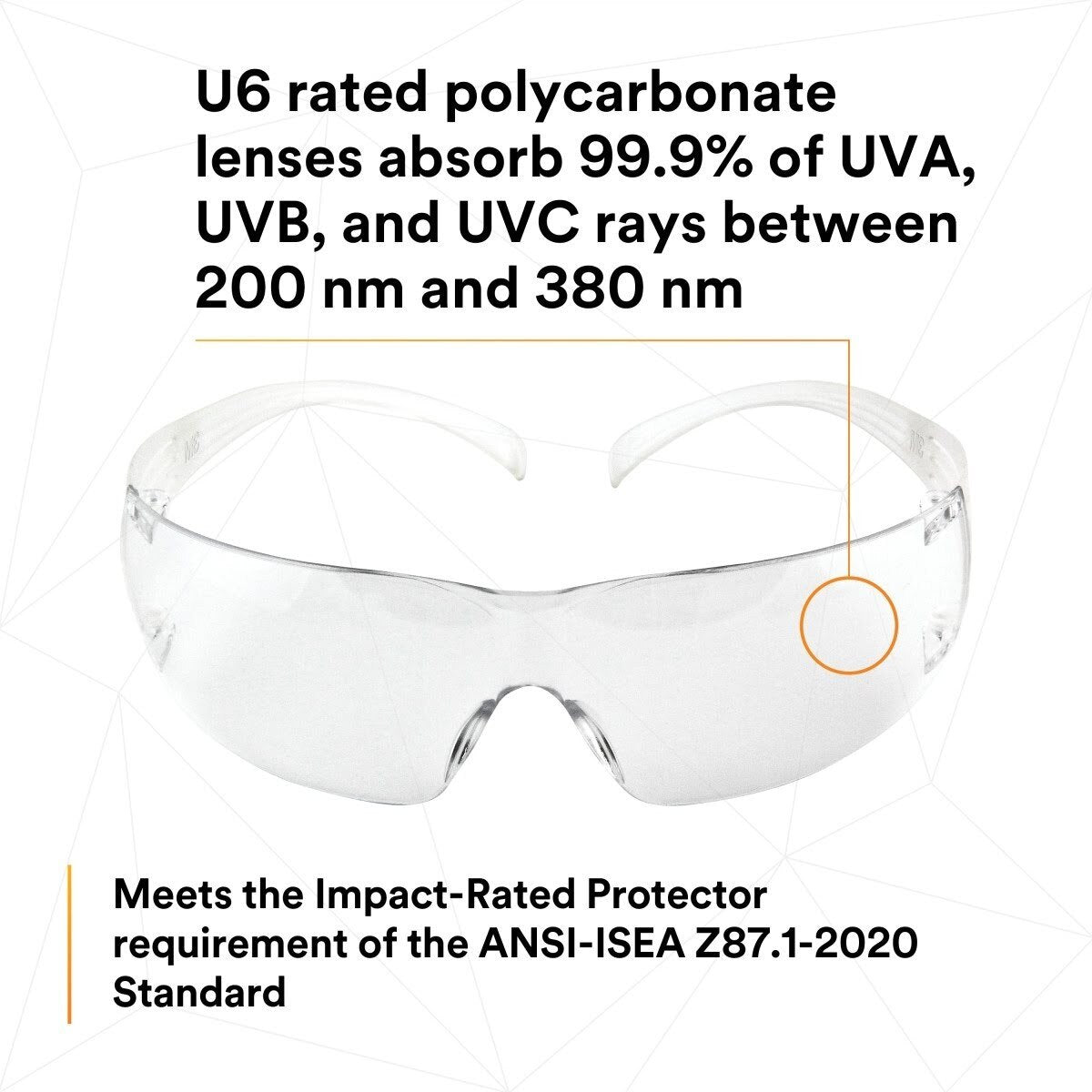 3M SF201AF SecureFit Safety Glasses, ANSI Z87, Anti Fog Plus Anti Scratch Clear Lens, Clear Frame, Flexible Temples (7100090435) - (20Pack) - 7