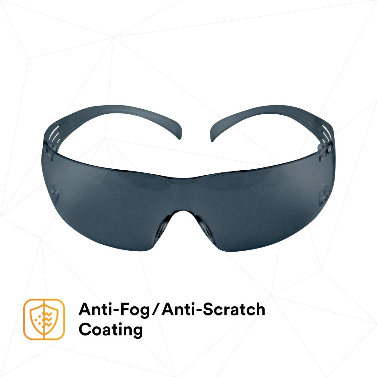 3M SF202AFP SecureFit Safety Glasses, Anti-Fog Plus Anti-Scratch, Gray Lens, Gray Frame (7100090616) (400 Pack) - 6