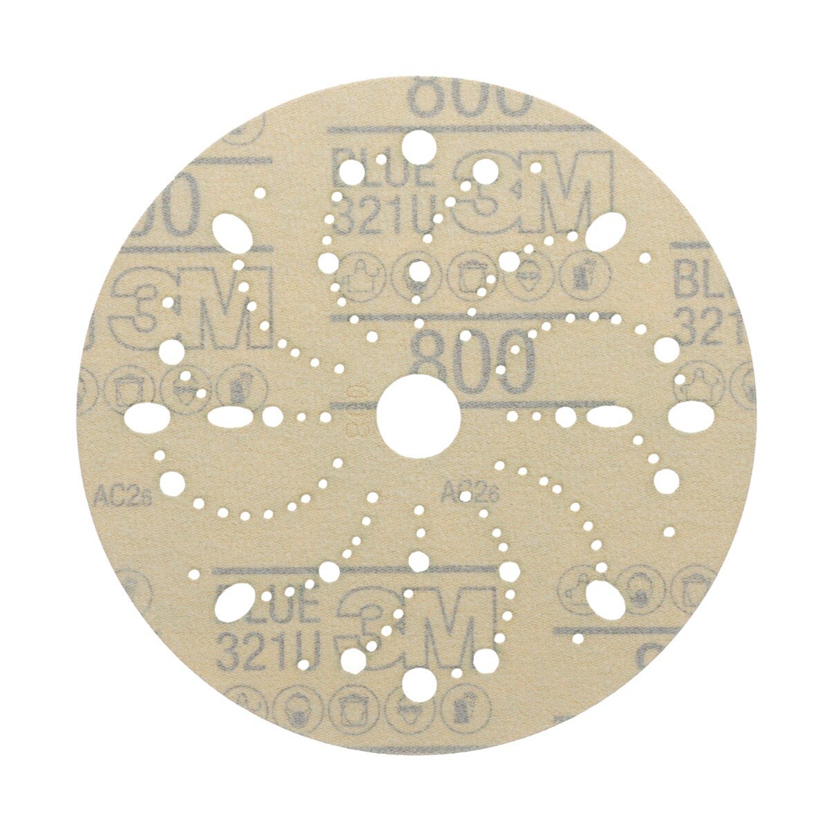 3M 321U 36184 Hookit Blue Abrasive Disc, Multi-Hole, 6 in, 800 Grit (7100091111) (200 Pack) - 2