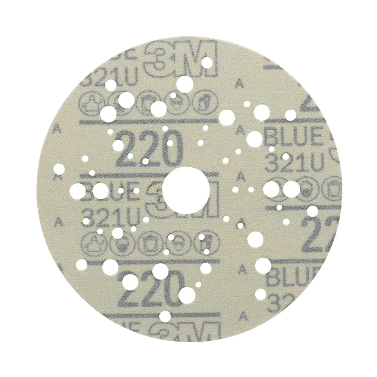 3M 321U 36162 Hookit Blue Abrasive Disc, Multi-Hole, 5 in, 220 Grade (7100091236) (200 Pack) - 5