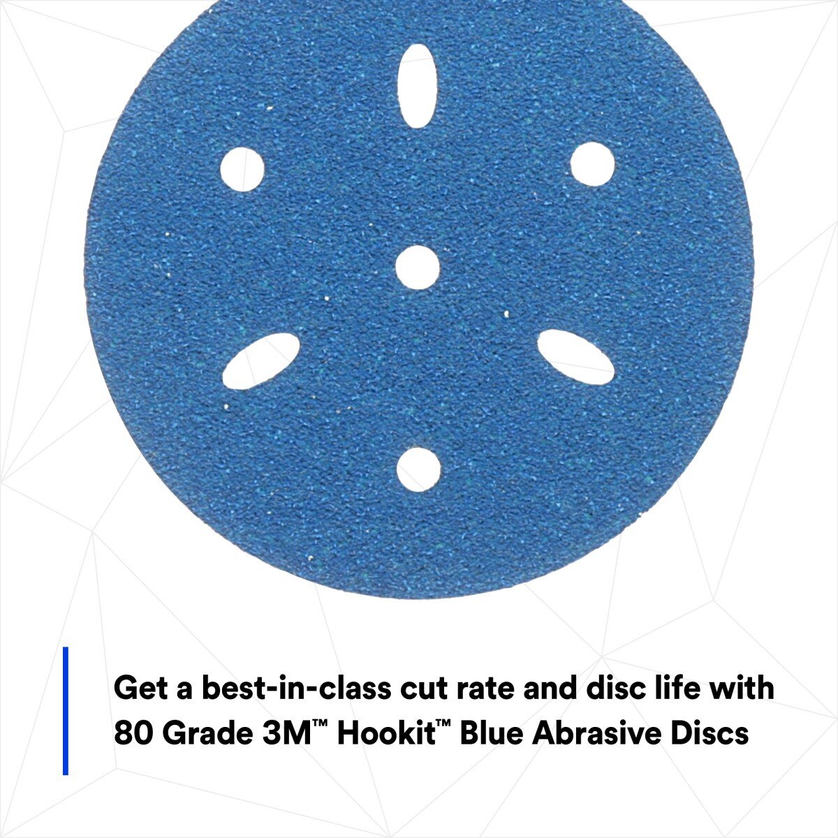 3M 321U 36142 Hookit Blue Abrasive Disc, Multi-hole, 3 in, 80 Grit (7100091341) (200 Pack) - 10