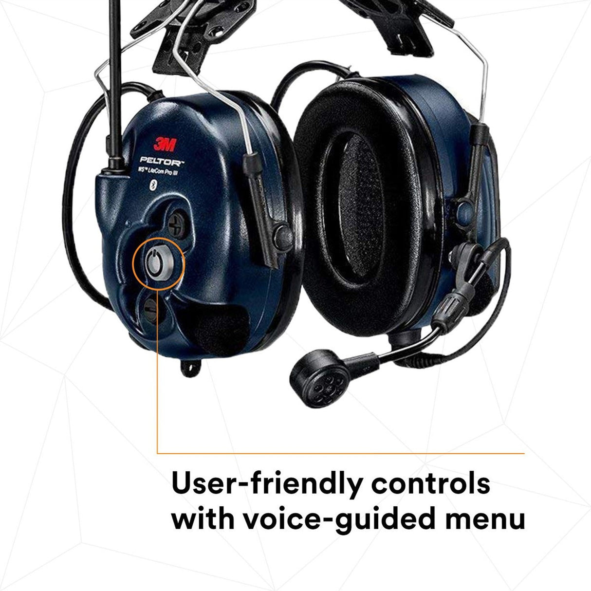 3M MT73H7P3E4D10NA PELTOR WS LiteCom PRO III Headset, Hard Hat Attached, Professional Grade Durability, Wireless Two-Way Communication Radio, Bluetooth, Boom Microphone, Navy Blue, MT73H7P3E4D10 (7100099586) - 6