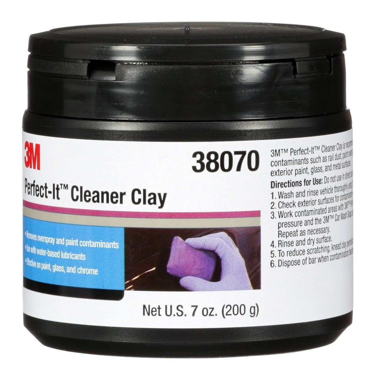 3M Perfect-It Cleaner Clay, 200 g, 1 bar per bottle (38070) (7100105087) - (6Pack) - 2