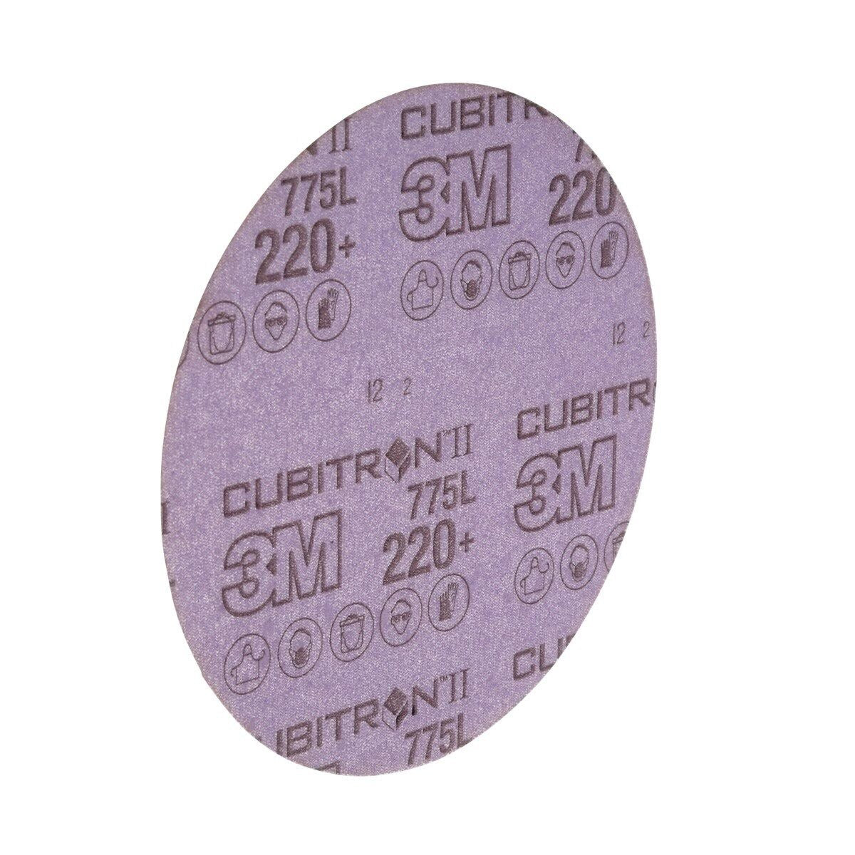 3M 775L Cubitron II Hookit Film Disc, Precision Shaped Ceramic, 220+ Grit, Purple, 3 in, 3 mil, 300V (7100106766) (250 Pack) - 2
