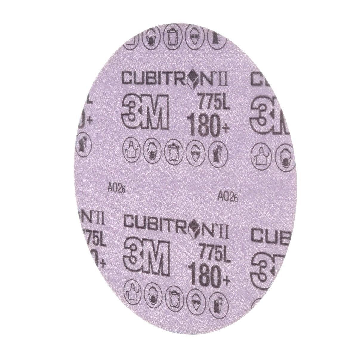 3M 775L Cubitron II Hookit Film Disc, 180+ Grit, Purple, 3 in, 3 mil, 300V (7100106768) (250 Pack) - 2