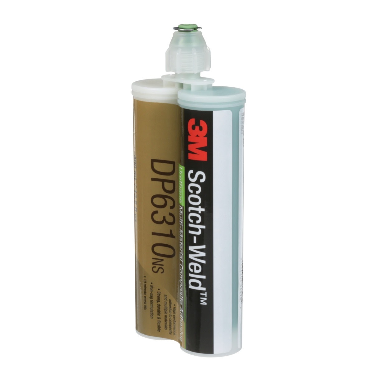 3M DP6310NS Scotch-Weld Multi-Material Composite Urethane Adhesive, Green, 400 mL Duo-Pak (7100109830) - (6Pack) - 2