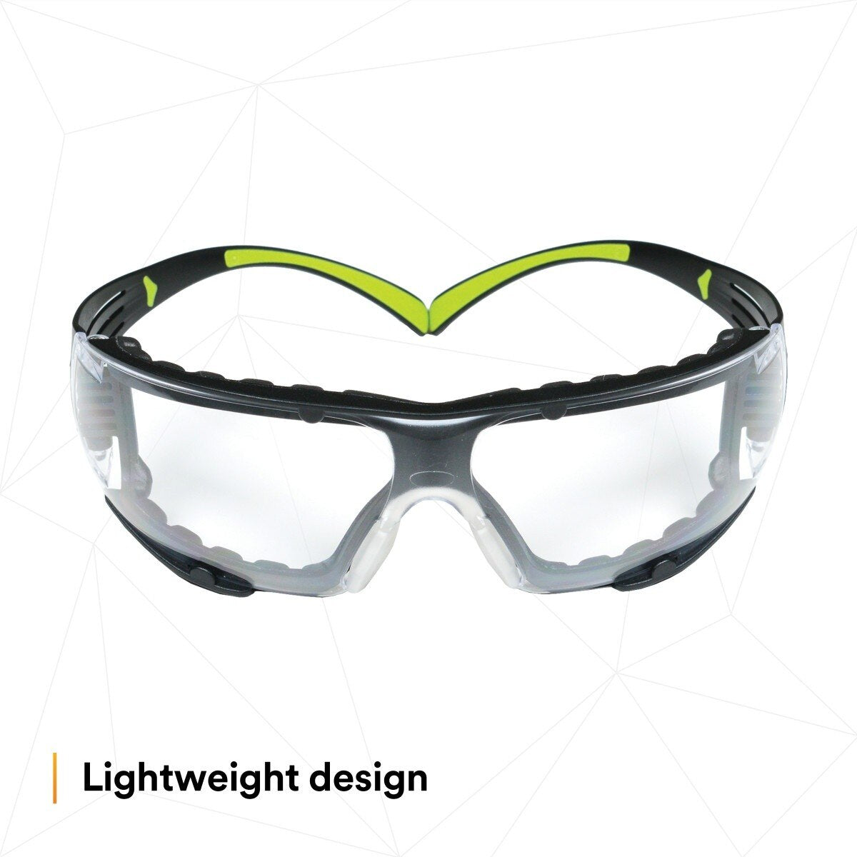 3M SF401AF-FM SecureFit 400 Safety Glasses, Clear Anti-Fog Anti-Scratch Polycarbonate Lens, Green/Black Frame, Foam Gasket, Z87 UV Protection (7100112131) (1 Pair) - (20Pack) - 2