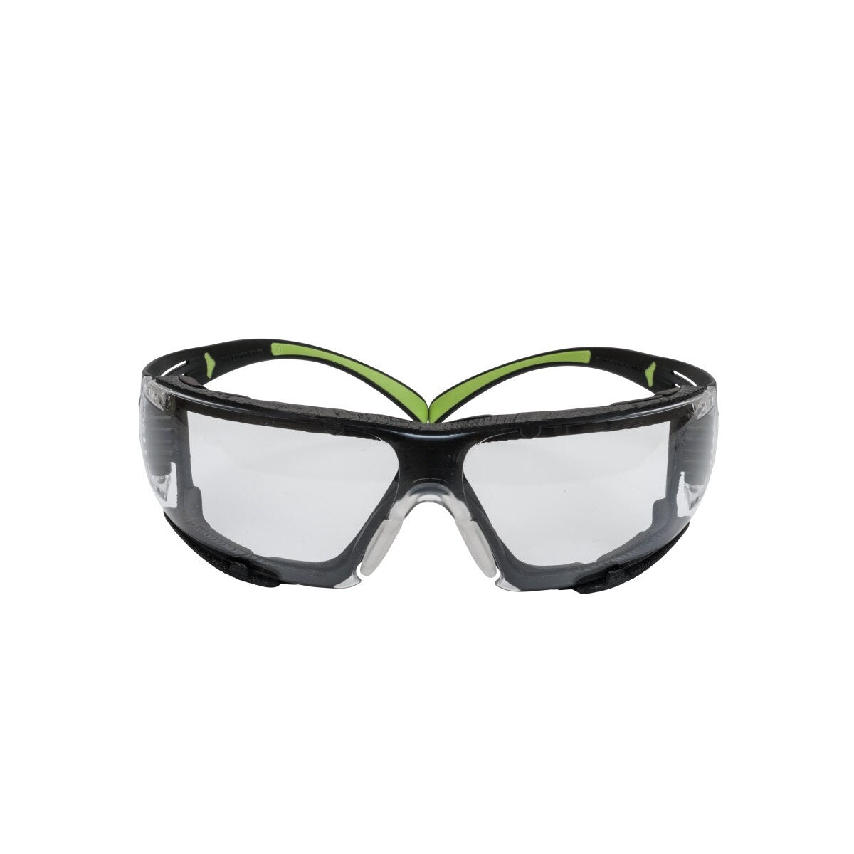 3M SF410AS-FM SecureFit Safety Glasses, Indoor/Outdoor Mirror Anti-Scratch Lens, Green/Black Frame, Removable Foam Gasket, ANSI Z87 UV Protection (7100112223) - (20Pack)