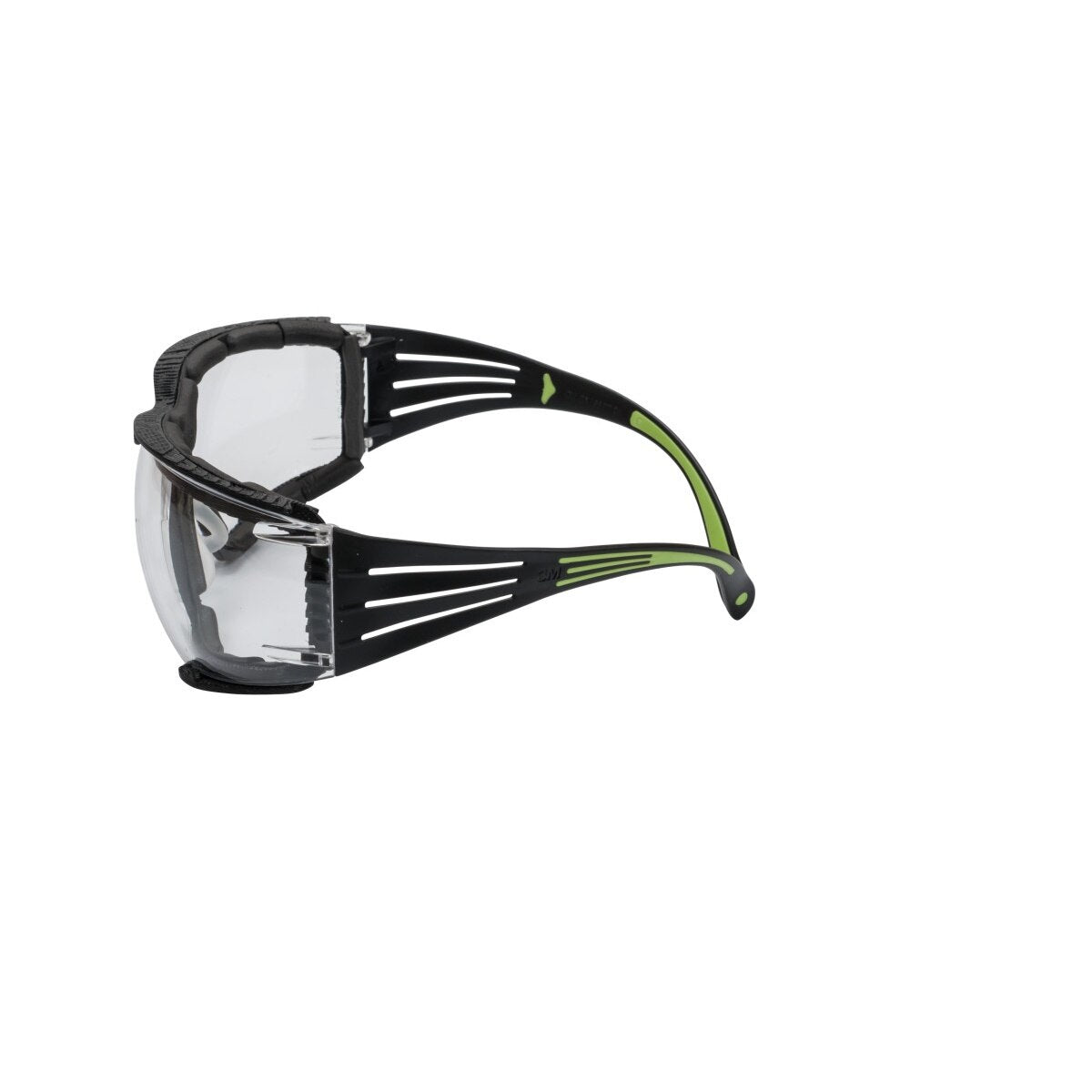 3M SF410AS-FM SecureFit Safety Glasses, Indoor/Outdoor Mirror Anti-Scratch Lens, Green/Black Frame, Removable Foam Gasket, ANSI Z87 UV Protection (7100112223) - (20Pack) - 2