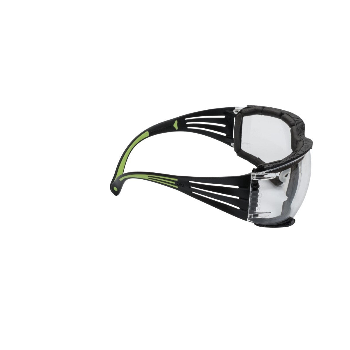 3M SF410AS-FM SecureFit Safety Glasses, Indoor/Outdoor Mirror Anti-Scratch Lens, Green/Black Frame, Removable Foam Gasket, ANSI Z87 UV Protection (7100112223) - (20Pack) - 3