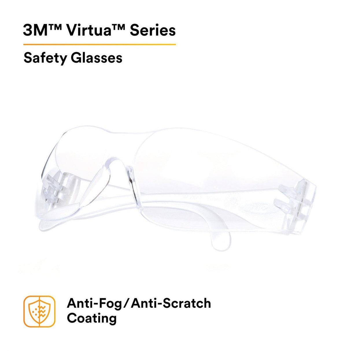 3M 7100112434 Tekk Virtua Anti-Fog Safety Glasses, Clear Frame and Lens - (20Pack) - 2