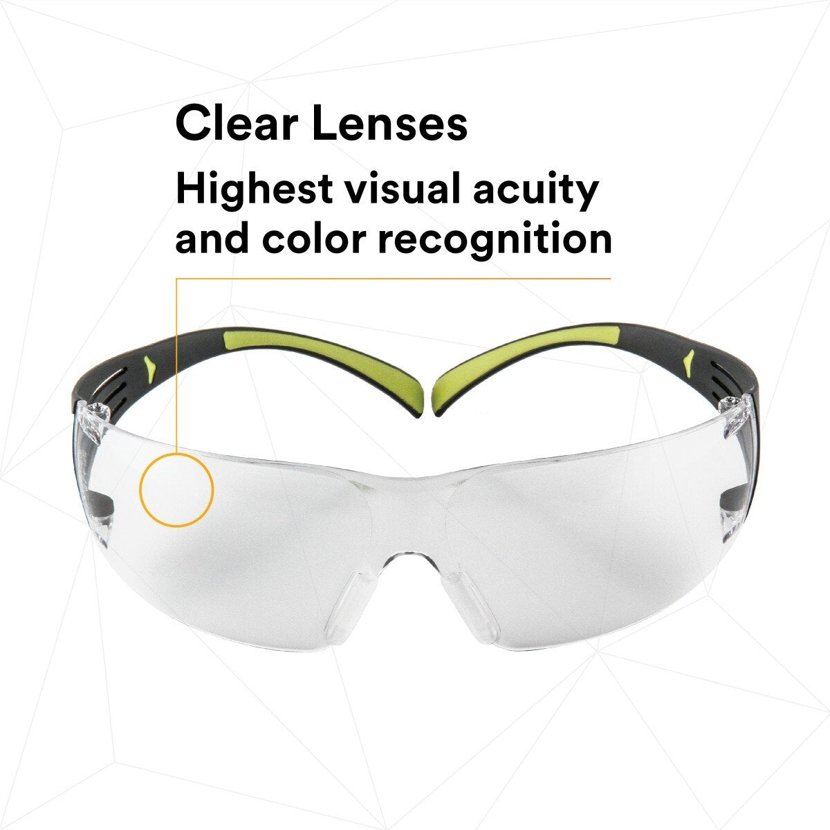 3M SF401AF SecureFit Safety Glasses, 400 Series, Clear Lens, Anti-Fog Anti-Scratch, Green/Black Frame, Polycarbonate, ANSI Z87, UV Protection (7100112435) - (20Pack) - 6