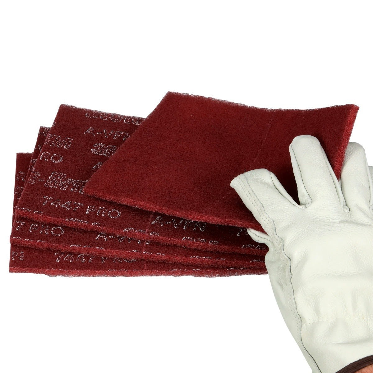 3M PO-HP 7447 Scotch-Brite Hand Pad 7447B Pro, PO-HP, A/O Very Fine, Maroon, 6 in x 9 in (7100112579) (60 Pack) - 10