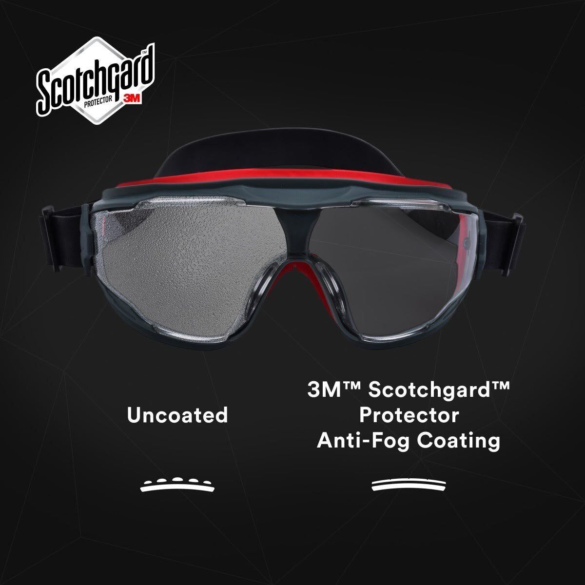 3M GG501NSGAF GoggleGear 500 Series Safety Goggles Clear Anti Fog Lens Neoprene Strap (7100112956) - (10Pack) - 8