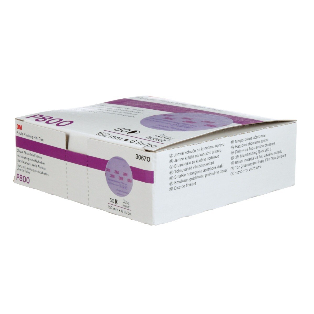 3M 260L 30670 Hookit Purple Finishing Film Abrasive Disc, P800, 6 in (7100122792) (200 Pack) - 10