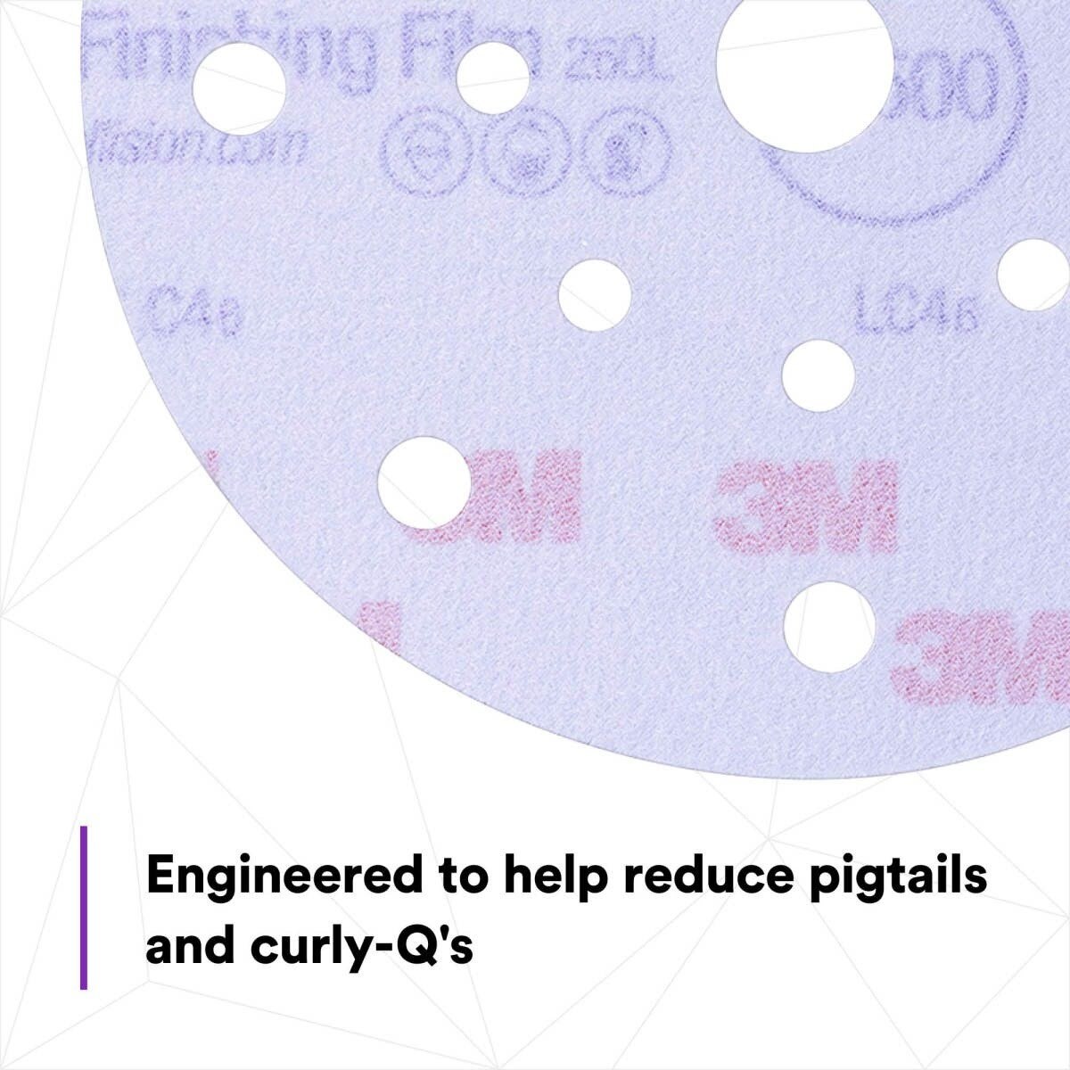 3M 34782 Hookit Purple Finishing Film Abrasive Disc, Dust Free, P1000, 6 in, Clear Coat Sanding, Paint Finishing (7100122800) (200 Pack) - 4