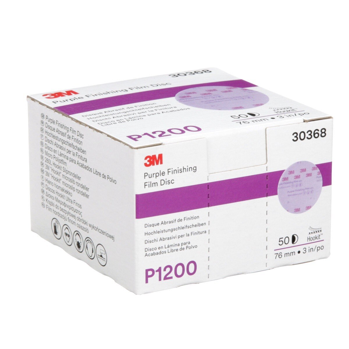 3M 260L 30368 Hookit Purple Finishing Film Abrasive Disc, P1200 Grit, 3 in (7100123056) (200 Pack) - 5