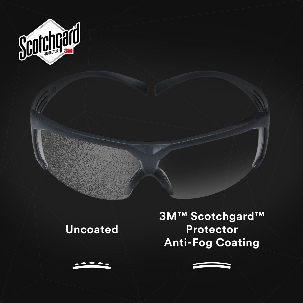 3M SF601SGAF SecureFit 600 Safety Glasses, ANSI Z87, Scotchgard Anti-Fog Clear Lens, Black Frame (7100128689) - (20Pack) - 4