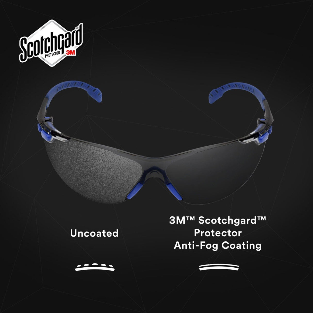 3M S1107SGAF Solus 1000 Series Safety Glasses Scotchgard Anti-Fog Indoor/Outdoor Grey Lens Blue/Black Frame (S1107SGAF) (7100131794) - (20Pack) - 8