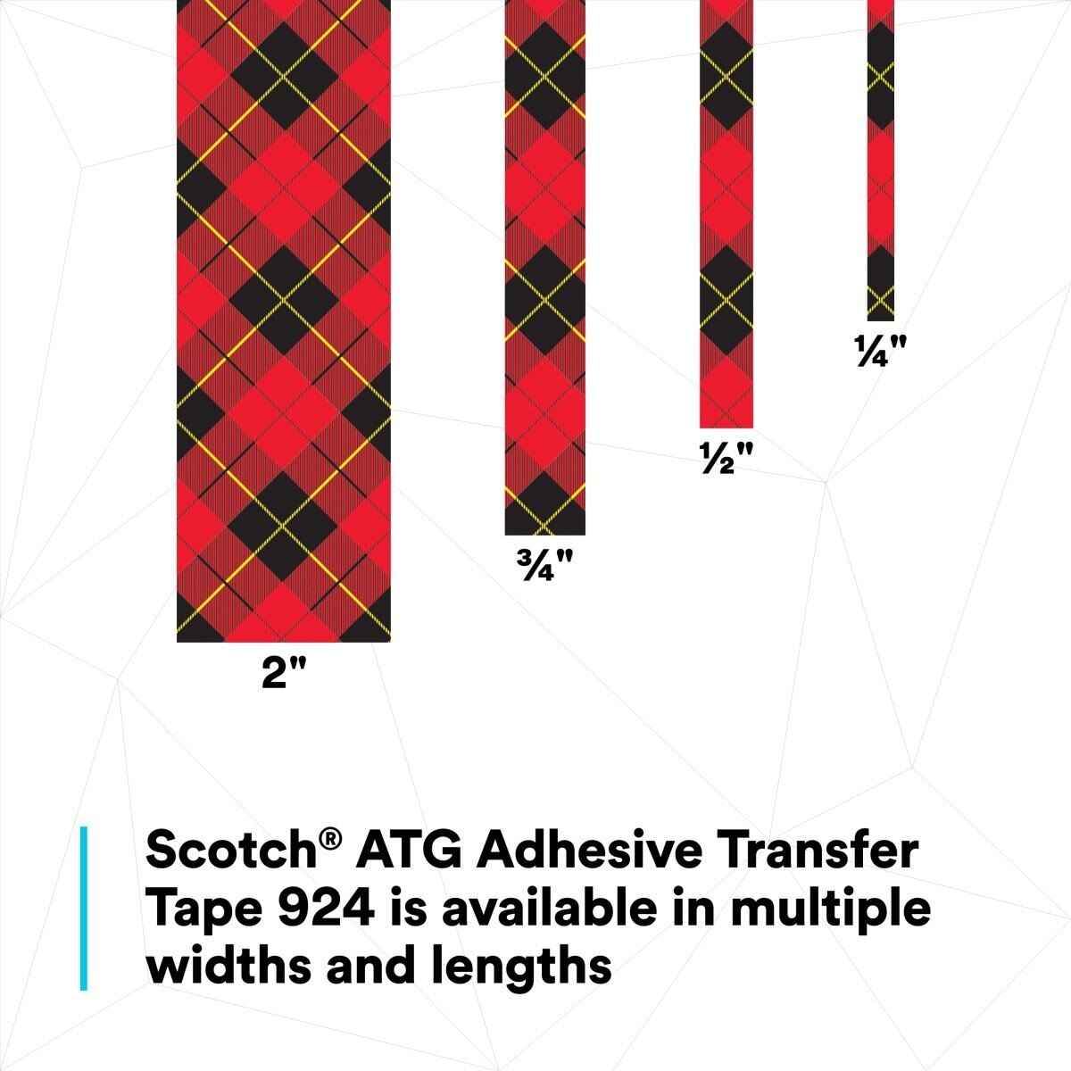 3M Scotch ATG Adhesive Transfer Tape, Clear, 3/4 in x 36 yd, 2 mil Roll (924) (7100137417) - (48Pack) - 8
