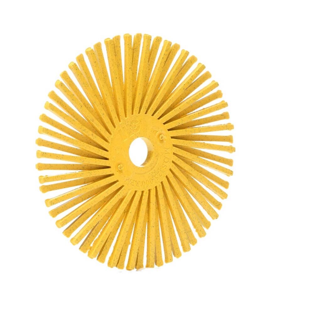 3M RB-ZB Cubitron Scotch-Brite Radial Bristle Disc, Ceramic, 20000 rpm, 3 Diameter, 80 Grit, Yellow (7100138324) (40 Pack)