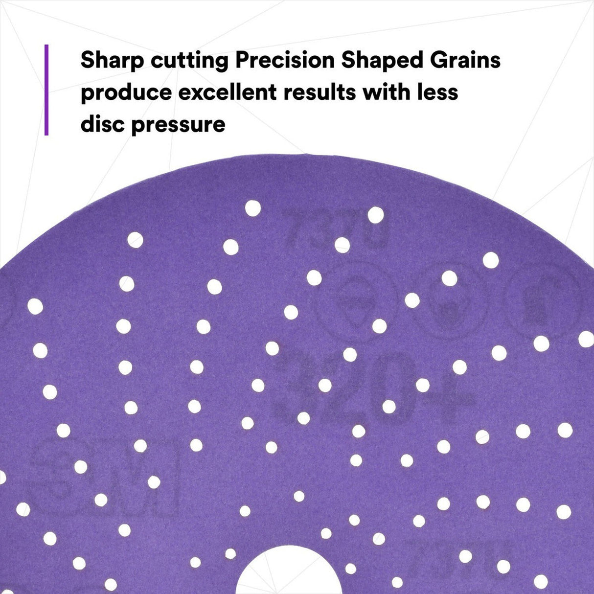 3M 737U 31483 Cubitron II Hookit Clean Sanding Abrasive Disc, 6 in, 320+, Purple (7100141496) (200 Pack) - 4