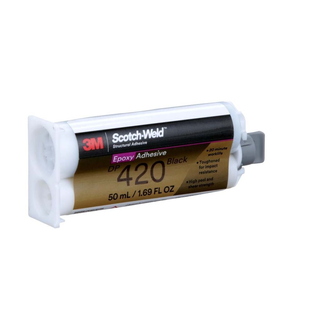 3M 420 Scotch-Weld Epoxy Adhesive DP Black Two-Part Structural Adhesive, 20-Minute Work Life, High Impact and Fatigue Resistance Duo-Pak (50 mL) (7100148731) - 4