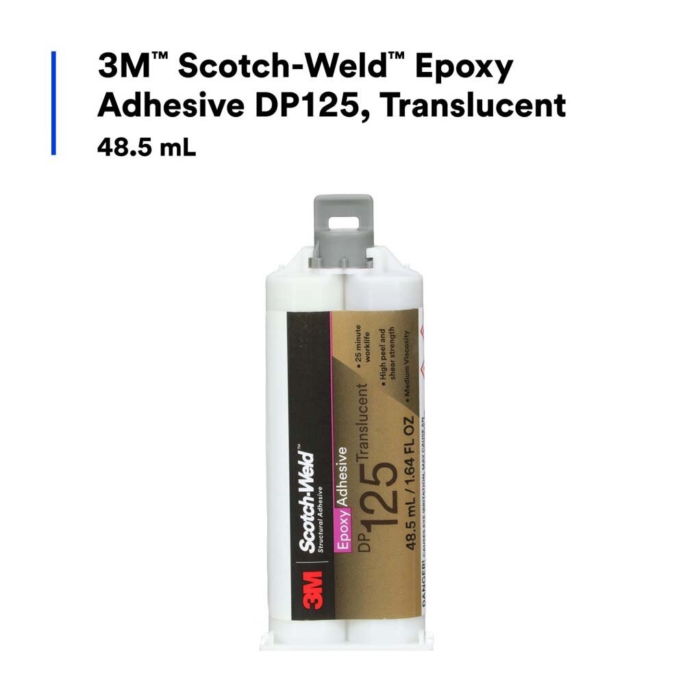 3M DP125 Scotch-Weld Translucent Two-Part Flexible Epoxy Adhesive Duo-Pak (48.5 mL) (7100148734) - (12Pack) - 6