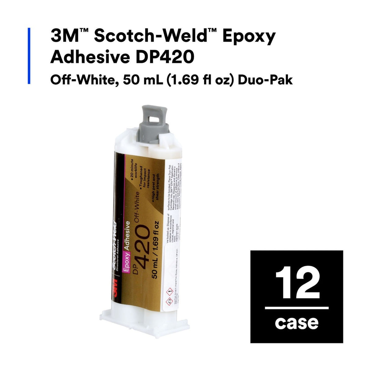 3M DP420 Epoxy Adhesive, Off-White, 50 mL Duo-Pak (7100148736) - 6